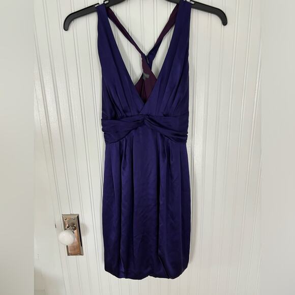 Armani Exchange Y2K 100% Silk Bubble Hem Cocktail Party Dress Size 4 - Picture 1 of 7